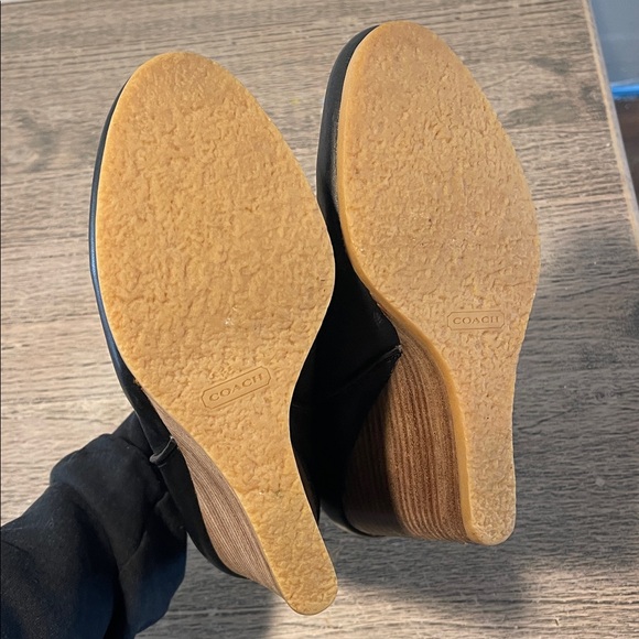 COACH “Farah” Black Leather Wedge Bootie Size 8 - Picture 7 of 7